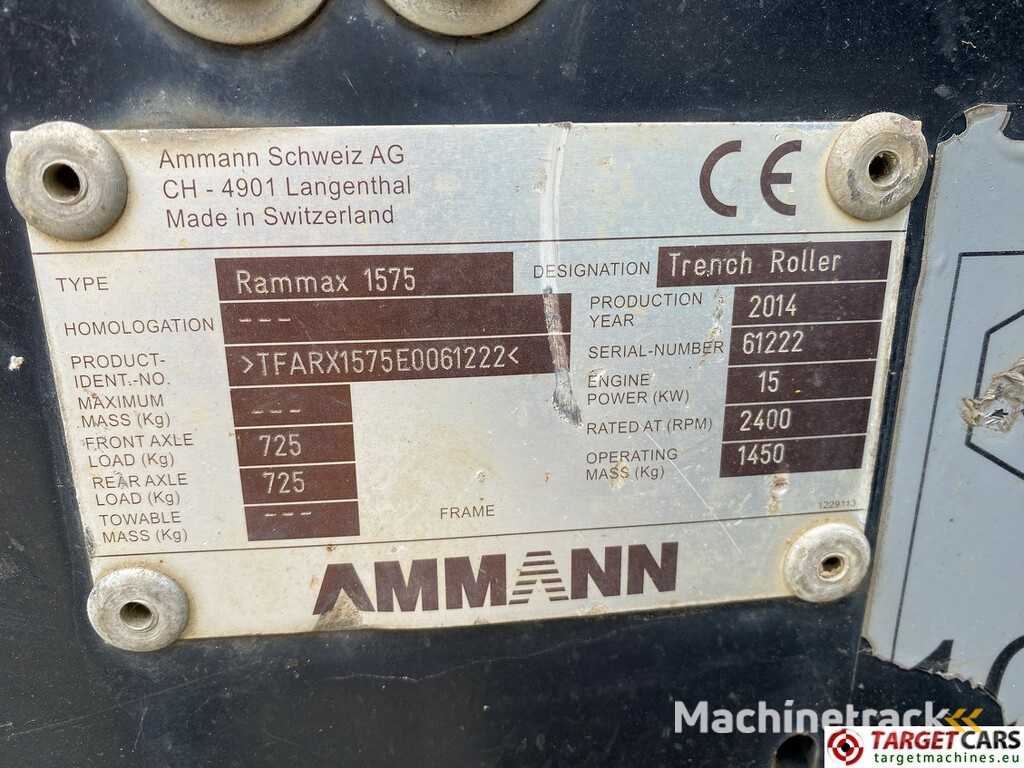Ammann Rammax 1575 Trench Compactor Roller 85cm NO-REMOTE