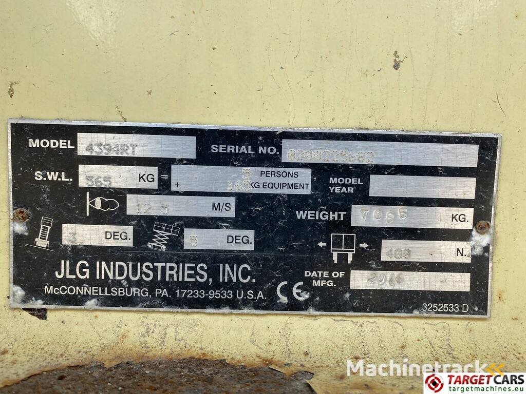 JLG 4394RT Diesel 4x4 Scissor Work Lift 1511cm