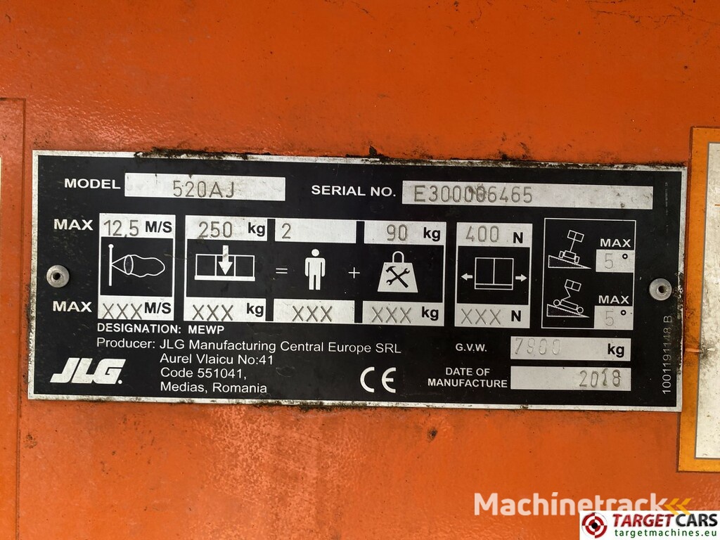 JLG 520AJ Articulated 4x4 Diesel Boom Work Lift 1800cm