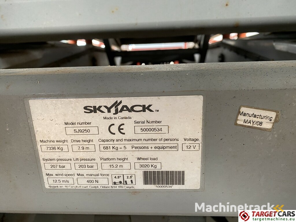 Skyjack SJ9250 RT Diesel 4x2 Scissor Work Lift 1720cm