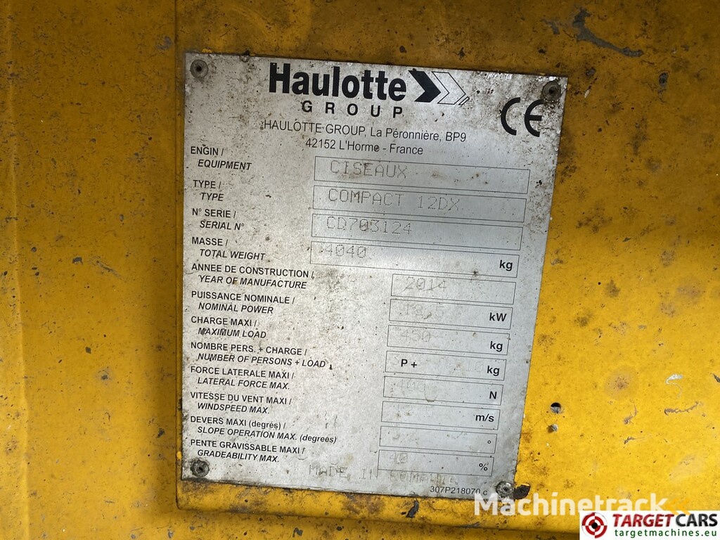 Haulotte Compact 12DX Diesel 4x4 Scissor Work Lift 1206cm