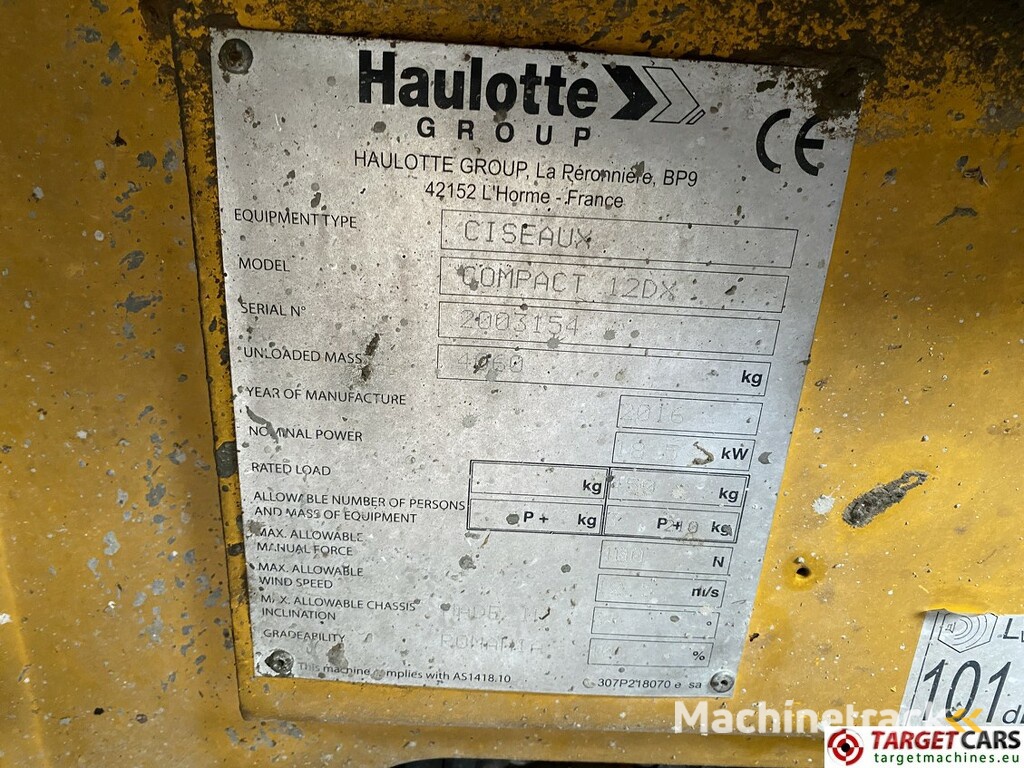 Haulotte Compact 12DX Diesel 4x4 Scissor Work Lift 1206cm