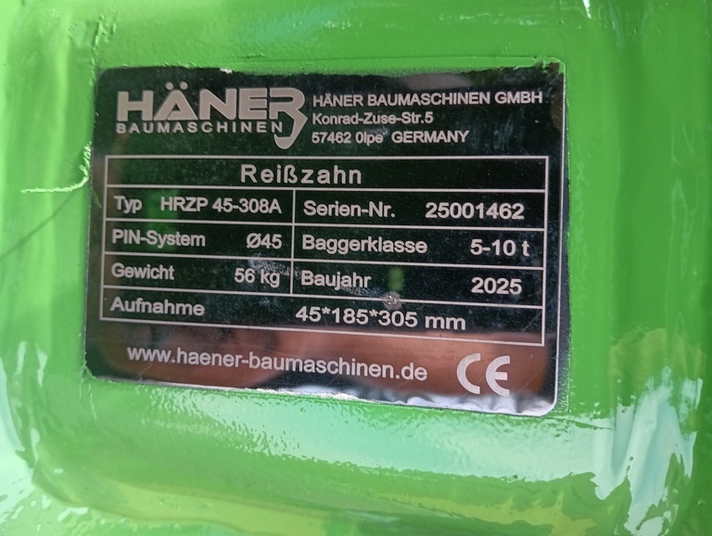 HÄNER HRZP 45 - 308A Ripper / Woeler / Stronkentrekker Cw05 opname minigraver