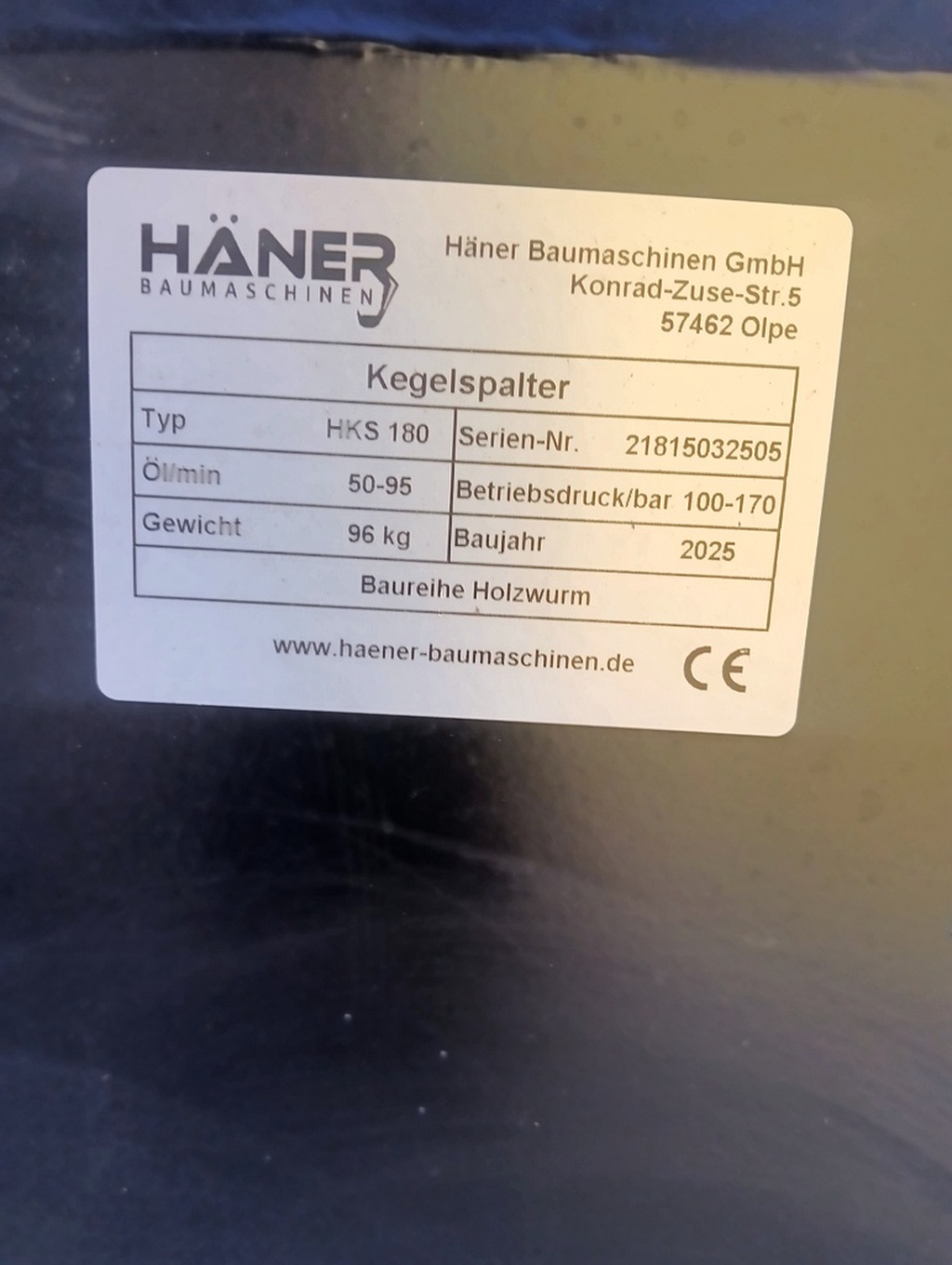 Kegelsplijter Cw 05 opname met standaard