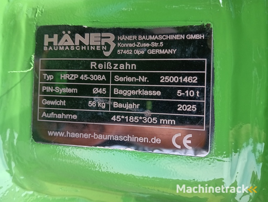 HÄNER HRZP 45 - 308A Ripper / Woeler / Stronkentrekker Cw05 opname minigraver
