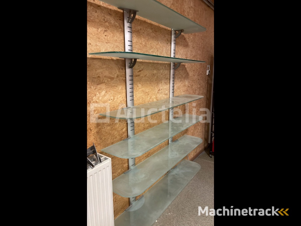 Glass wall shelves