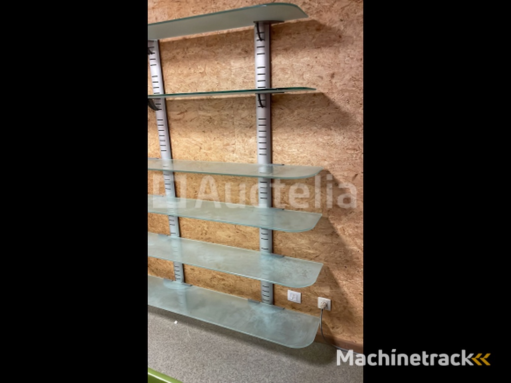 Glass wall shelves