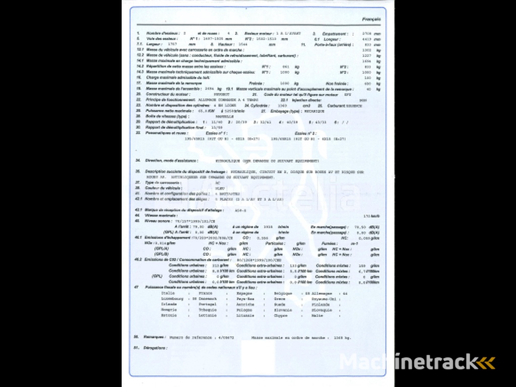 Car Peugeot 307 (2005-58.925 km-VIN:VF33EKFUC84066327)