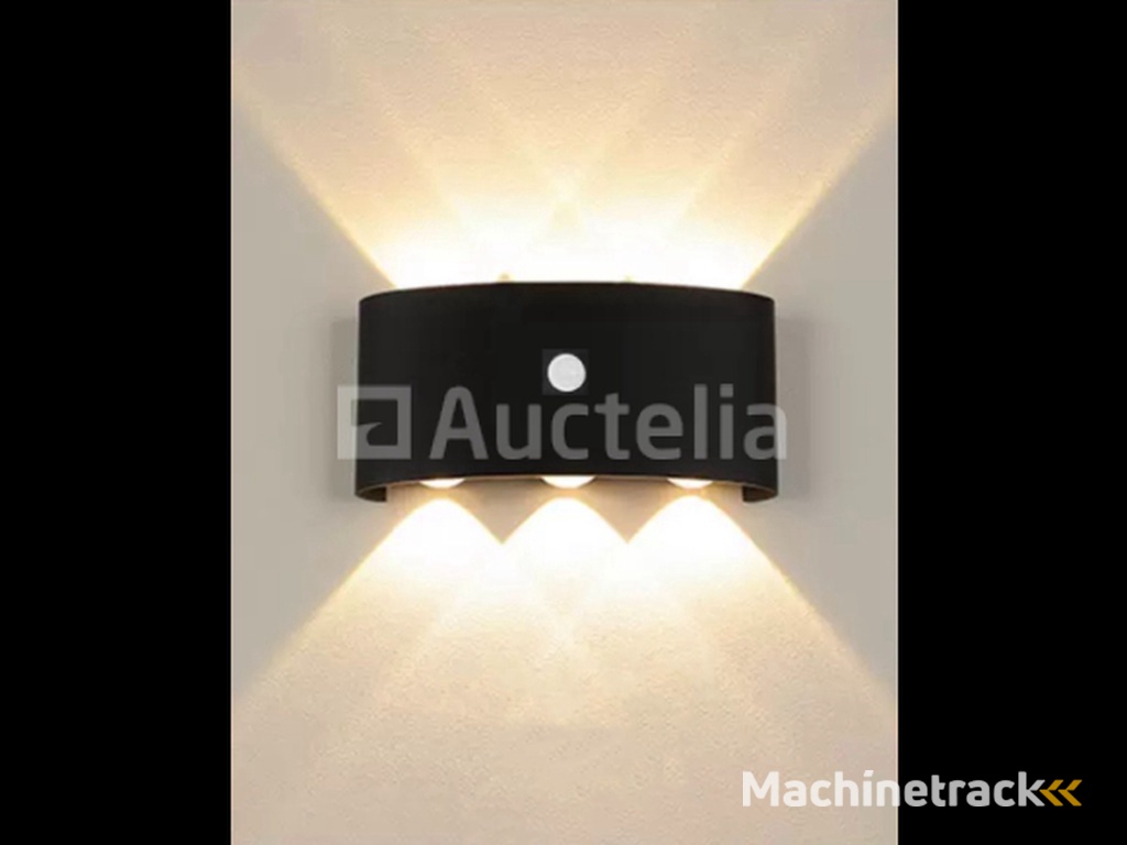 10 x LED Wall Light with Sebsor – SW-2310-3 – 6W – 3500K Warm White – Black – IP54 – Aluminum