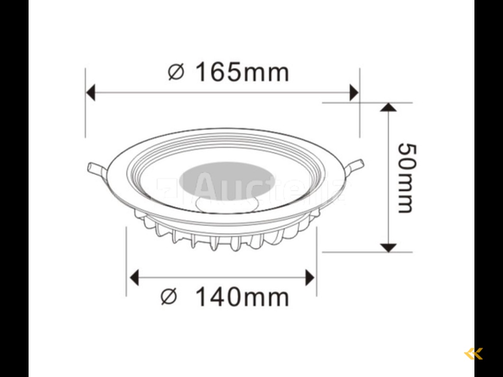 20 x Recessed LED spotlight – 15W – 3000K Warm White – COB – Round – 1350 lm – Ø180 mm – IP20