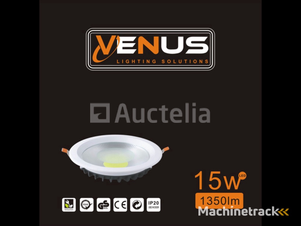 20 x Recessed LED spotlight – 15W – 3000K Warm White – COB – Round – 1350 lm – Ø180 mm – IP20