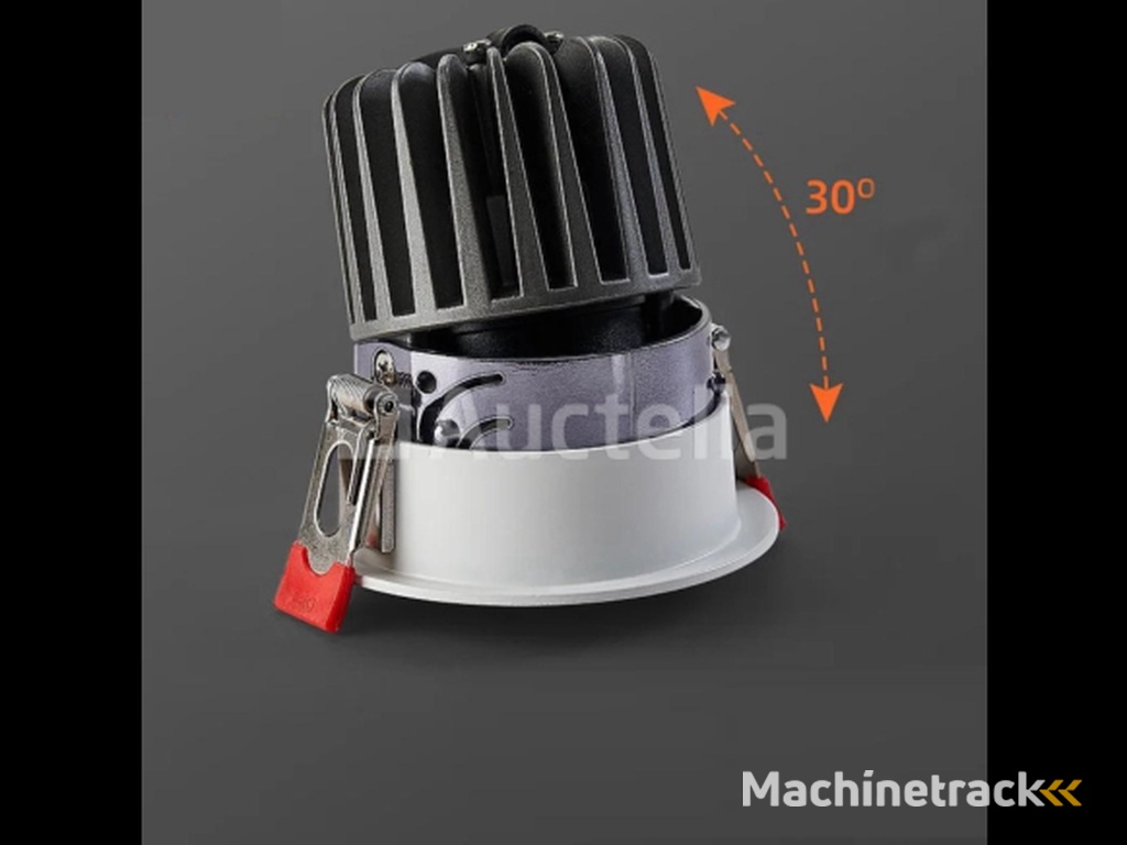 100 x LED Recessed Spotlight – 7W – 6500K Cold White – White/Black – COB – Ø75mm – IP20