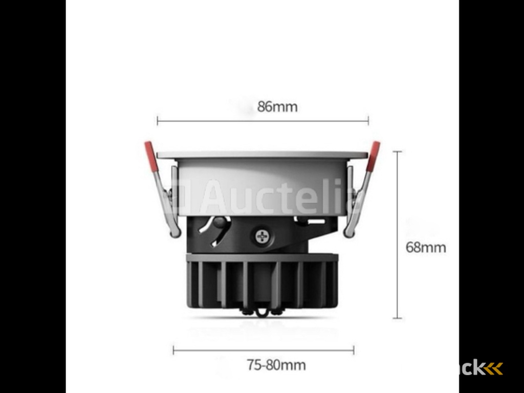 100 x LED Recessed Spotlight – 7W – 6500K Cold White – White/Black – COB – Ø75mm – IP20