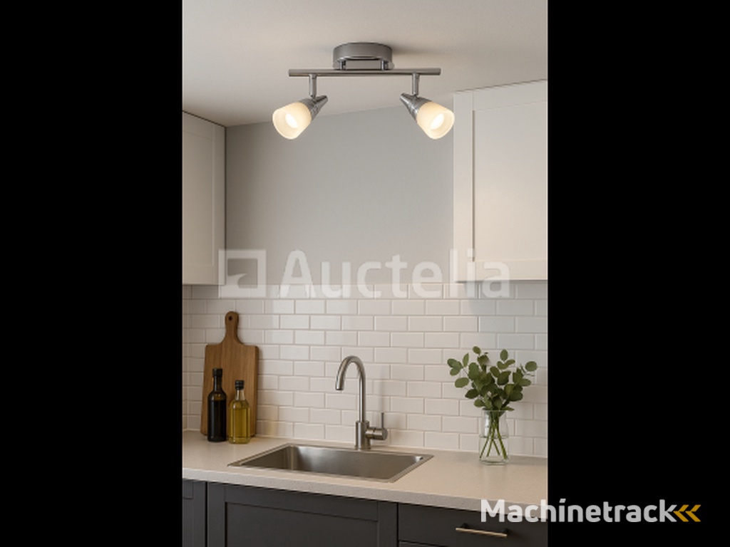 4 x LED Ceiling Light – 2 Spotlights – DI03 – 2 x 5W Max – 4000K – Neutral White – Silver