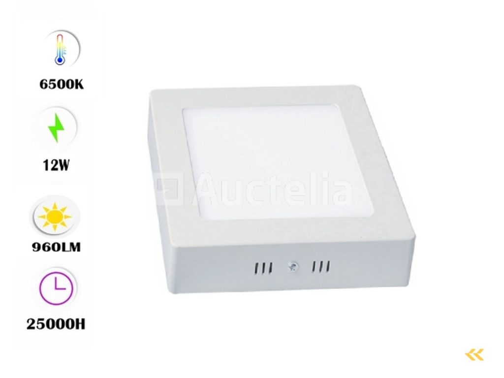 20 x LED Panel – Square Surface Mount – 12W – 6500K – Cold White