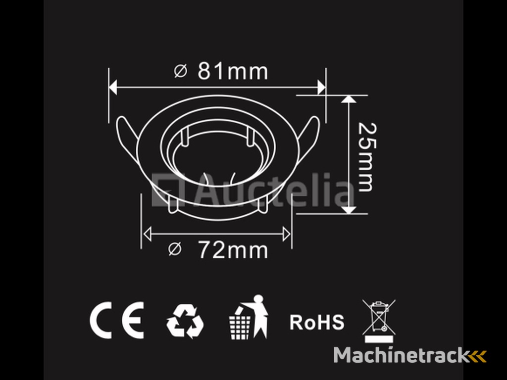 50 x Recessed Illuminator GU10 – Rotatable – With Lamp Holder – White – Round – IP20