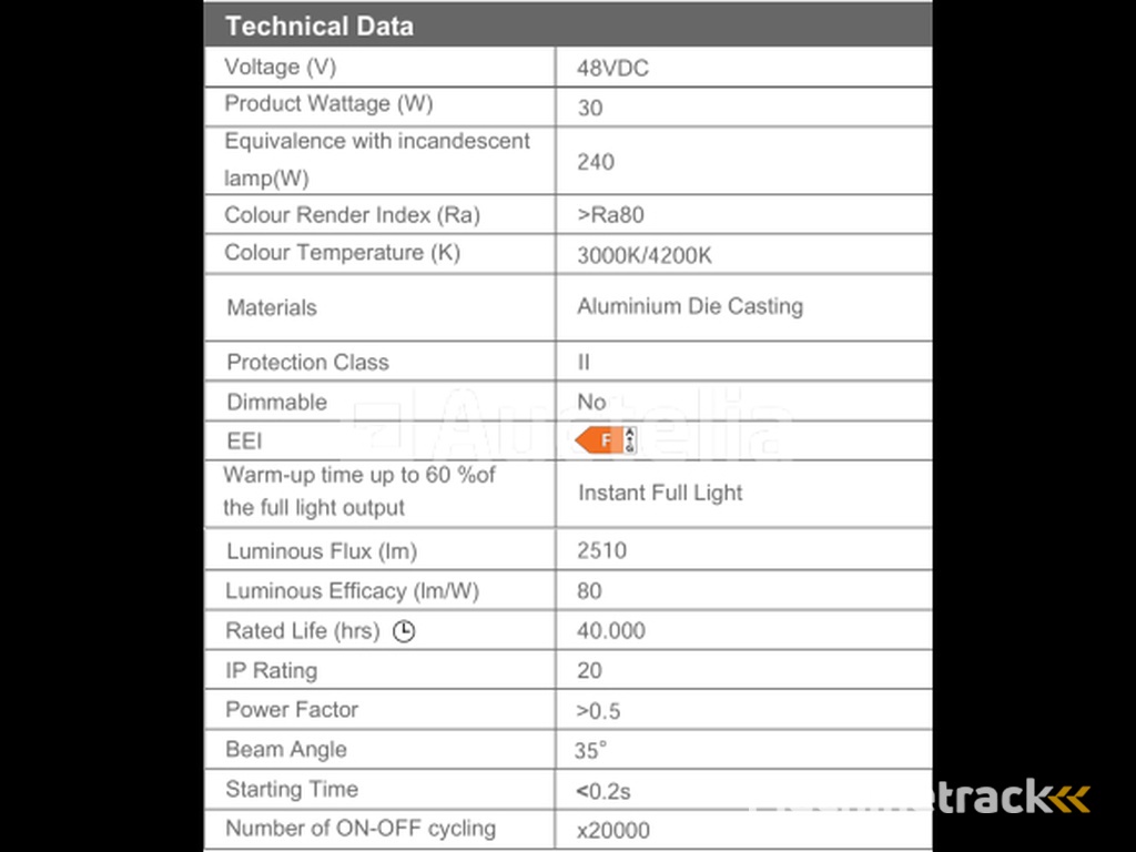 5 x LED pendant spot on magnetic rail 48V - 4200K Neutral White -30W - Black