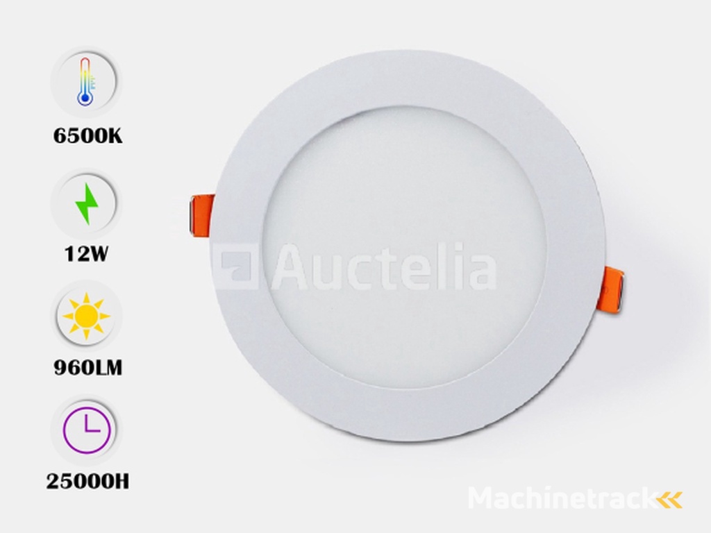 20 x LED Panel – Round Recessed – 12W – 6500K – Cold White