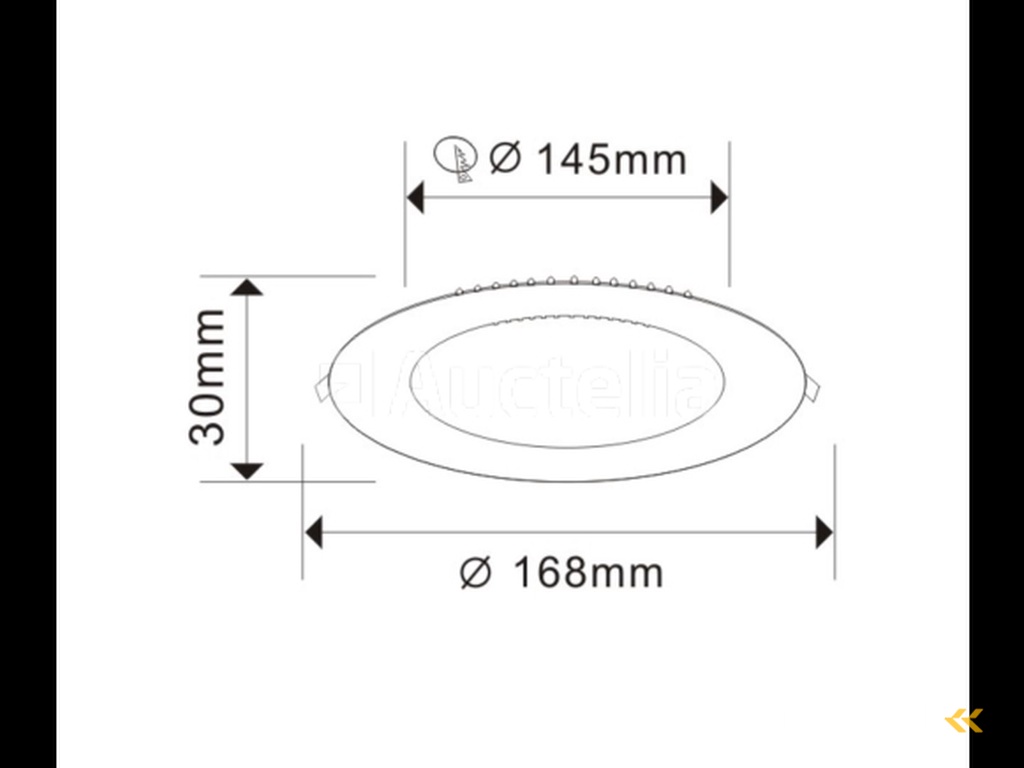 20 x LED Panel – Round Recessed – 12W – 6500K – Cold White
