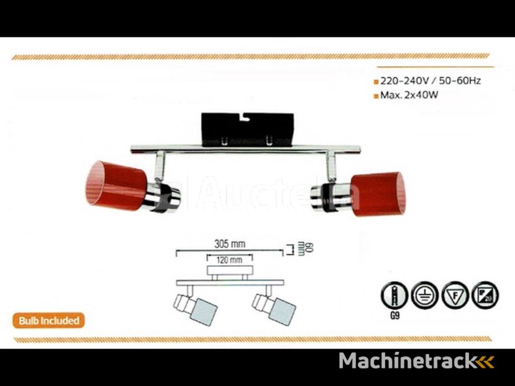 6 x Double Ceiling Spotlight – HL7152 – G9 – 2 x 40W Max – Red