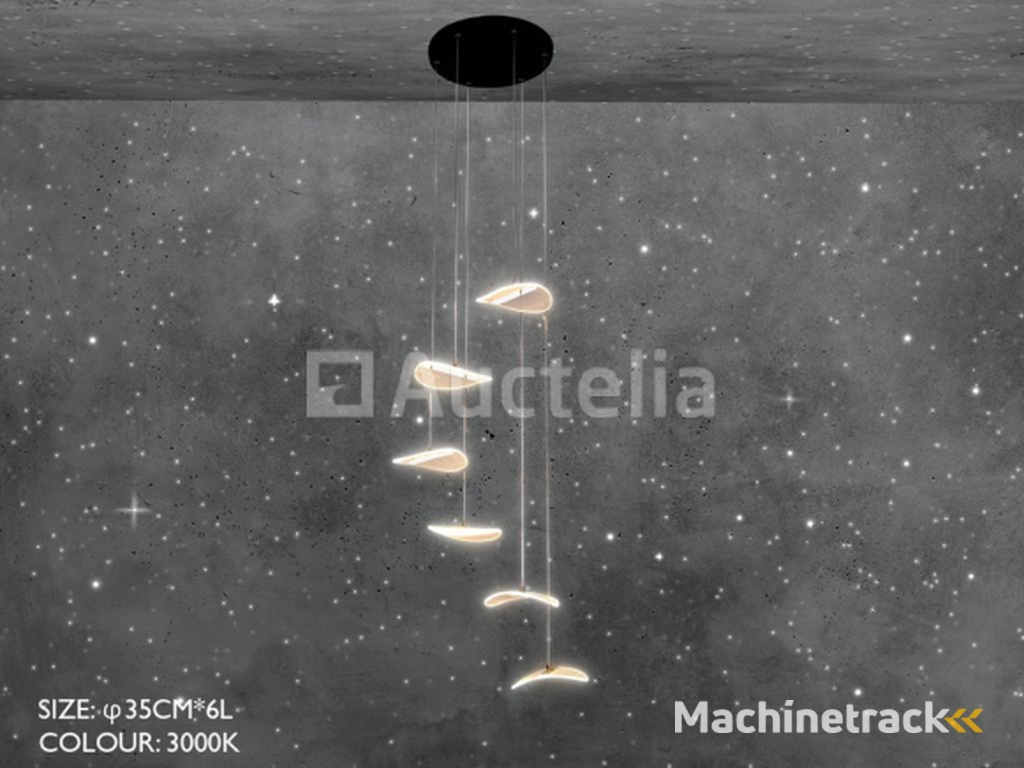 LED Pendant Light – B060/6 – 3000K – Warm White – Ø350 mm – Height Adjustable – Silver