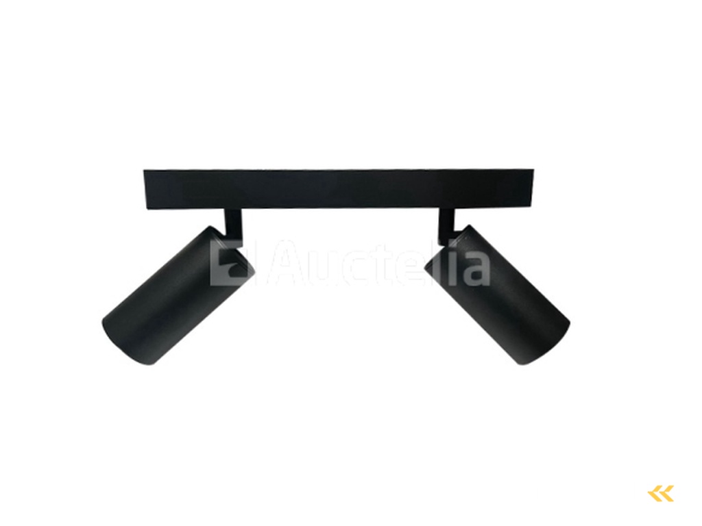 10 x GU10 surface-mounted luminaire – 2 rotatable spotlights – black – aluminium – rotatable 350°/70° – IP20