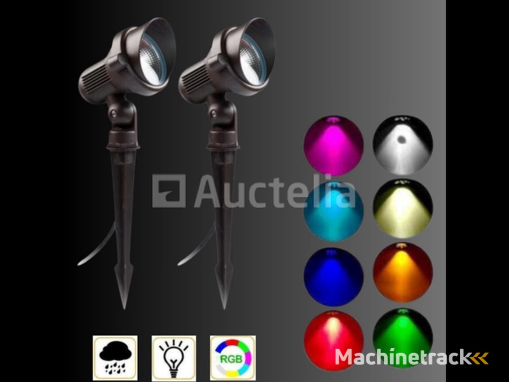 6 x RGB LED spotlight – IP54Waterproof – Aluminium – Ø60 mm – Including Lamp