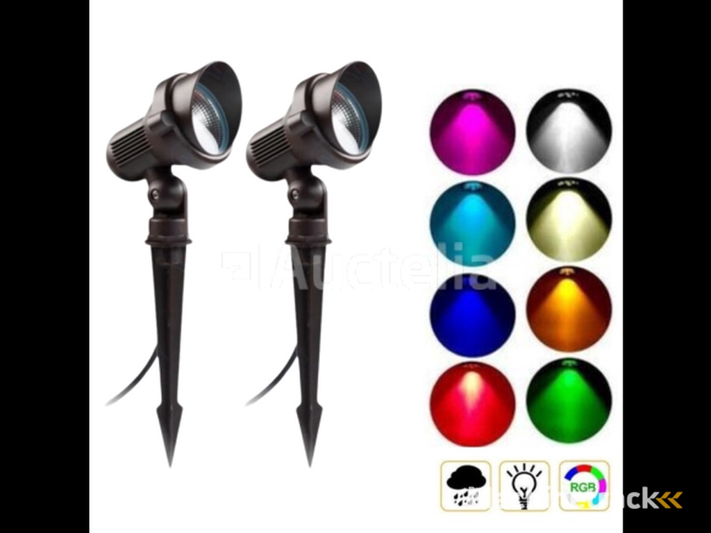 6 x RGB LED spotlight – IP54Waterproof – Aluminium – Ø60 mm – Including Lamp