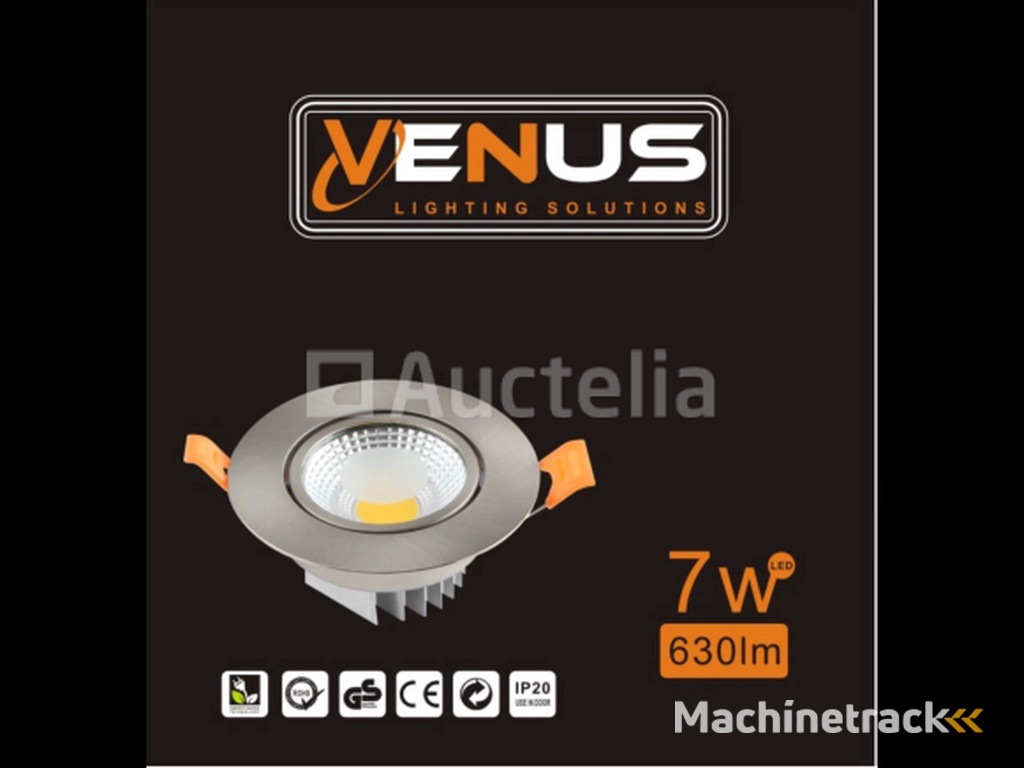 50 x Recessed LED Spot – 7W – Rotatable – Silver – 6500K Cold white – Ø70mm – IP20