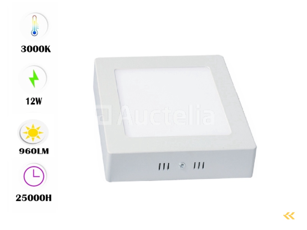 20 x LED Panel – Square Surface Mount – 12W – 3000K – Warm White