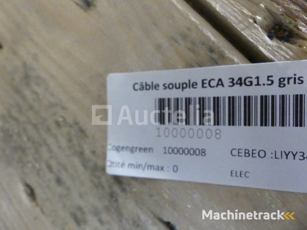 +- 13 m of 34Gx0.75 mm² flexible cable, +- 7 m of 18x1.5 mm² flexible cable