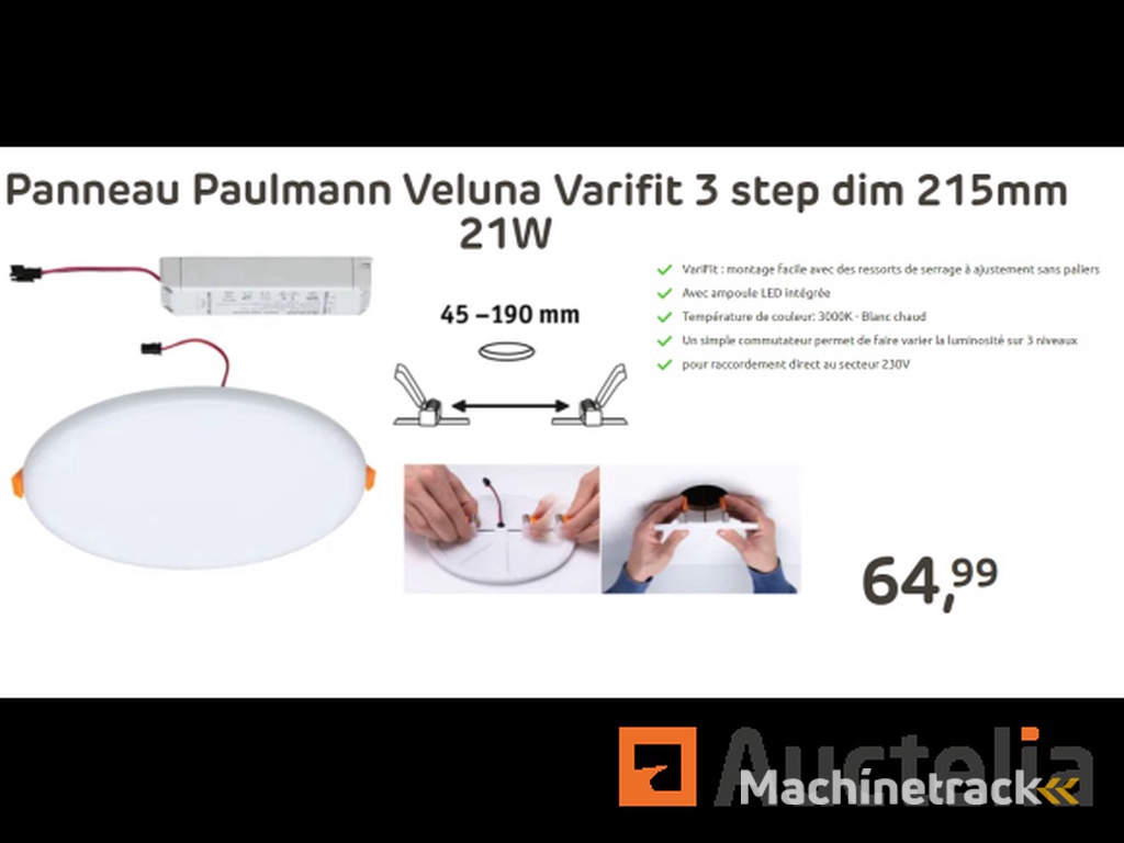 Paulmann Veluna Varifit 3 step dim 215mm 21W paneel
