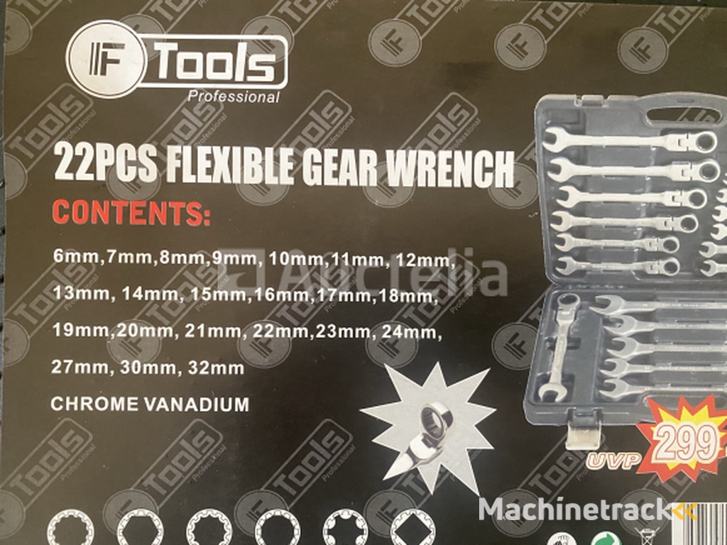 22 delige flexibele Ringratel-steeksleutel set 6-32mm