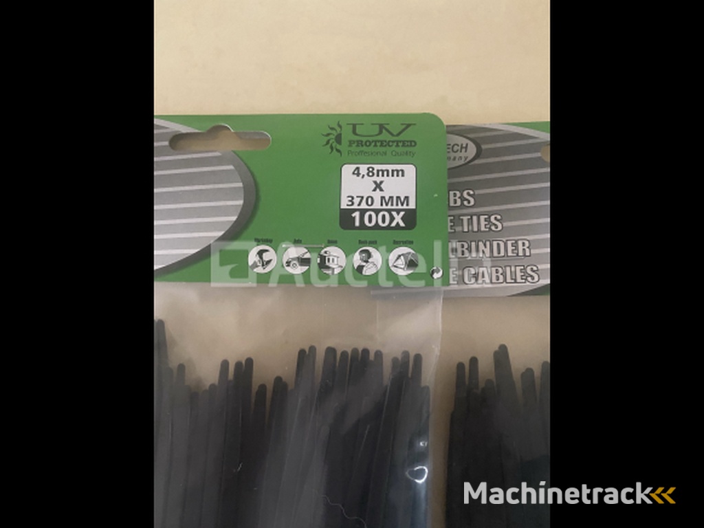 400 zwarte tie ribs 4,8x370 mm in 4 pakken van 100