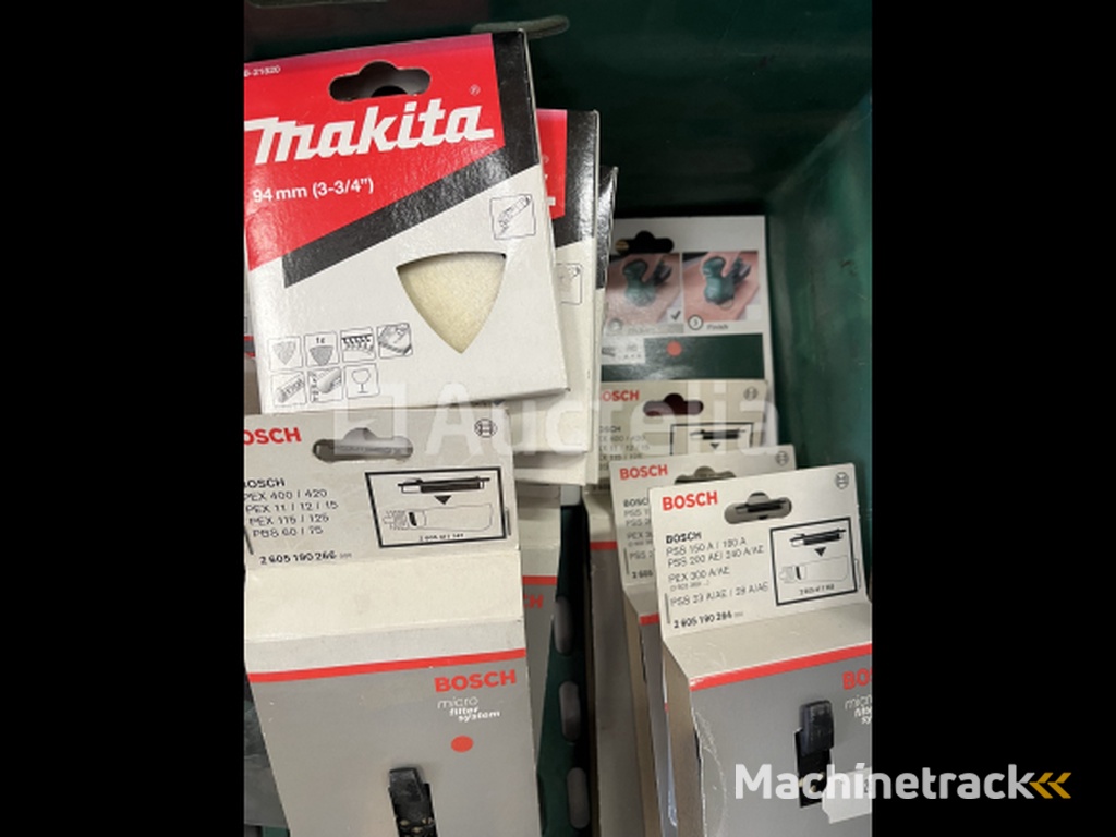 Partij schuurmiddelen Makita en Bosch