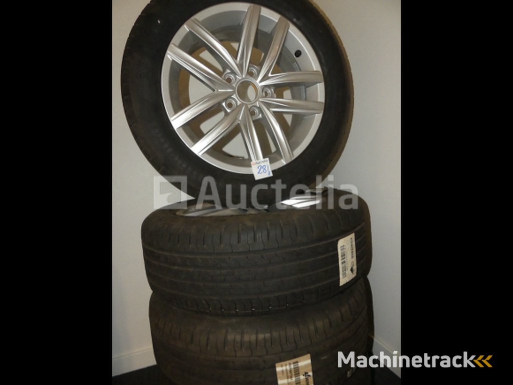 4 Zomerbanden op aluminium velgen Continental ContiEcoContact 5 - 205/55 R16V