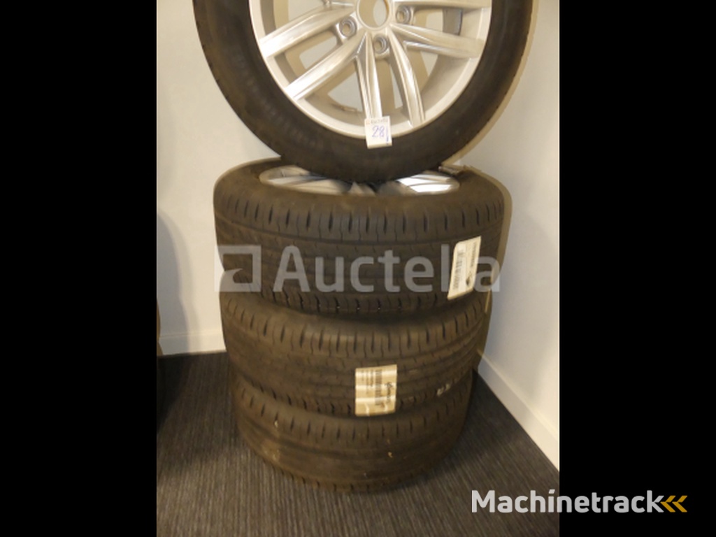 4 Zomerbanden op aluminium velgen Continental ContiEcoContact 5 - 205/55 R16V