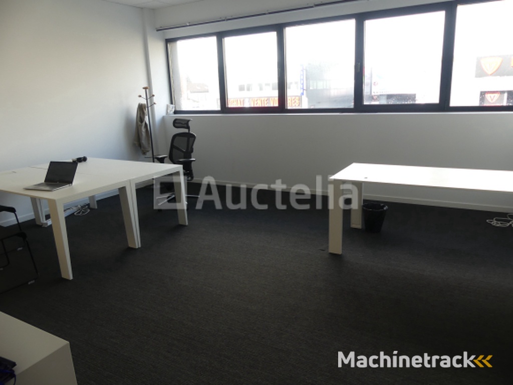 Straight desk + armchair + chairs + FAMO wardrobe