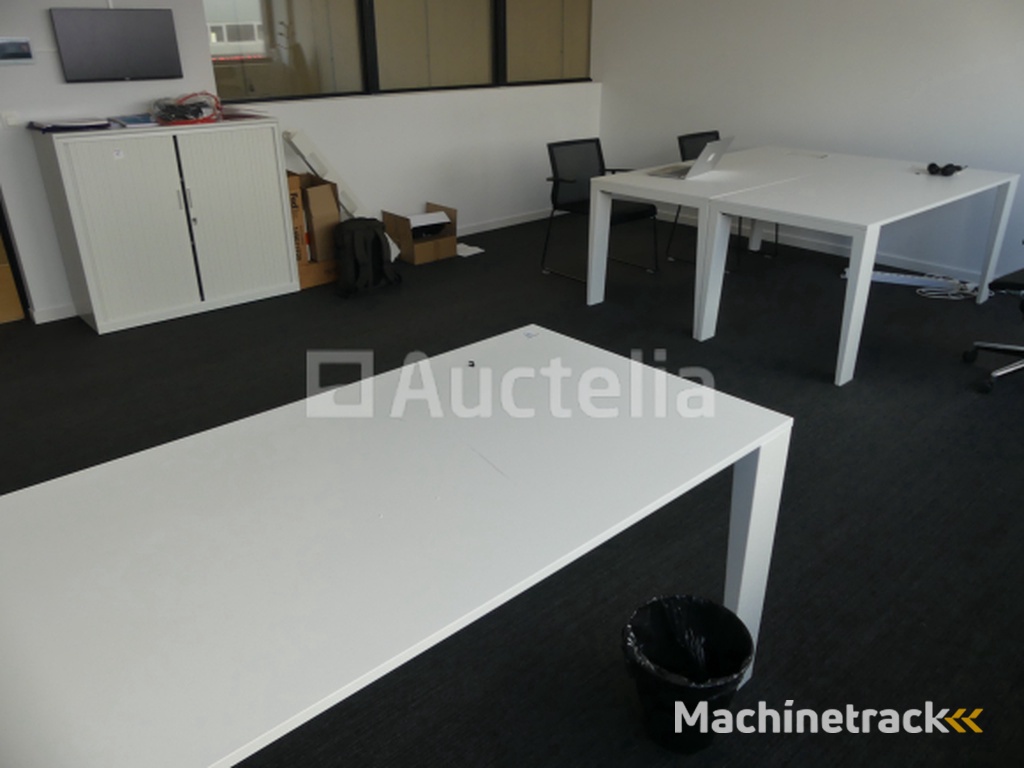 Straight desk + armchair + chairs + FAMO wardrobe