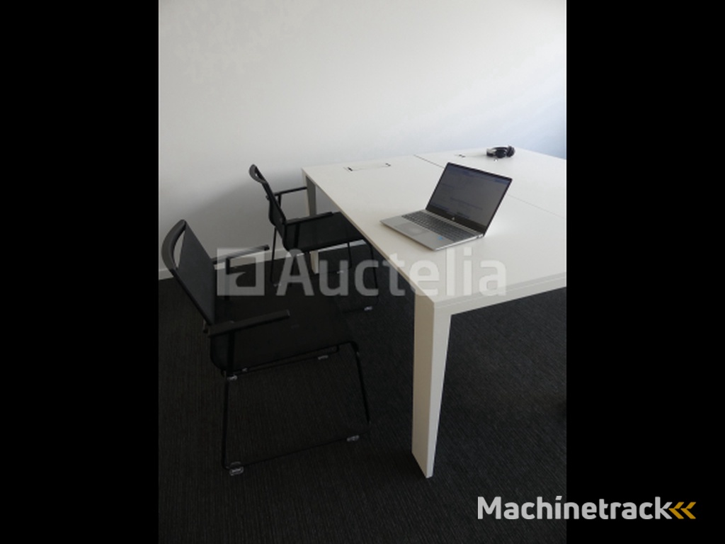 Straight desk + armchair + chairs + FAMO wardrobe