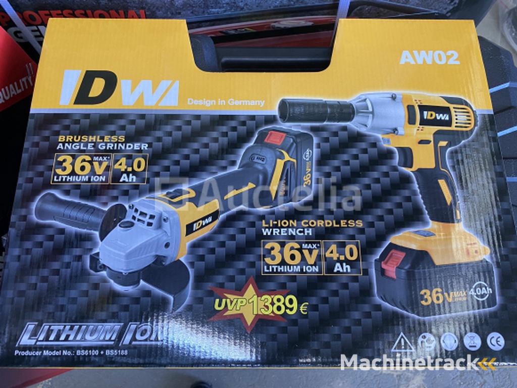 Accu slijper en slagmoersleutel set 36V 4AH