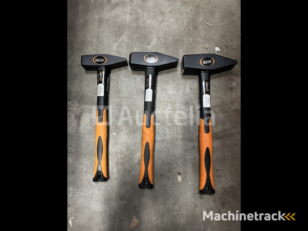 3 x bankhamer 1, 1,5 en 2 kg fiberglass