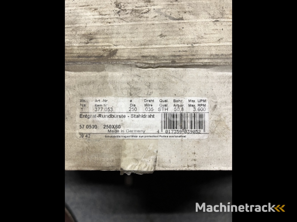 Ronde borstel staaldraad gegolfd 250x60mm