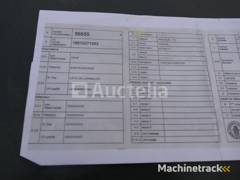 Normag Kornett II landbouwtractor + zijmaaierstang (VIN:19010271952)