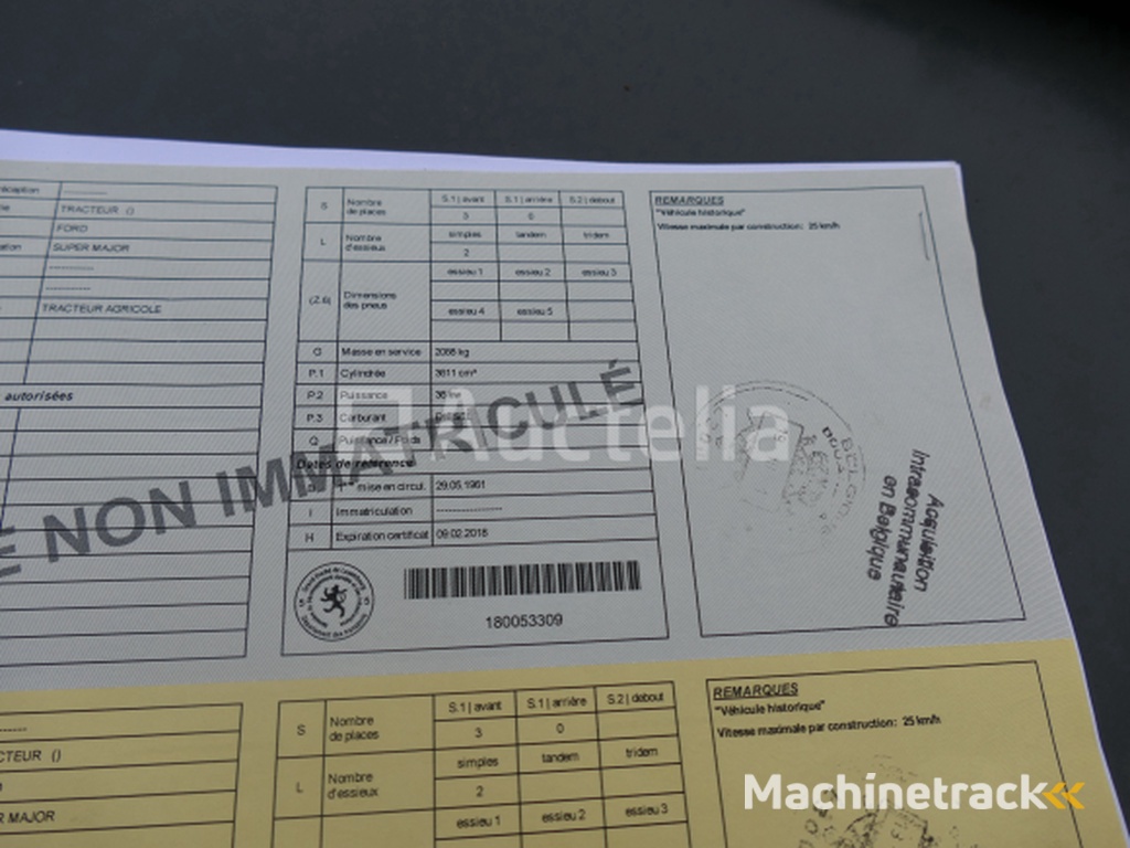 Ford Super Major Agricultural Tractor + Winch