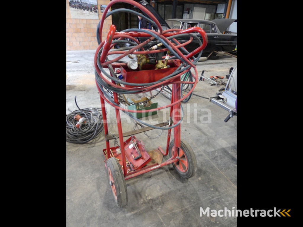 trolley voor gasflessen met toebehoren