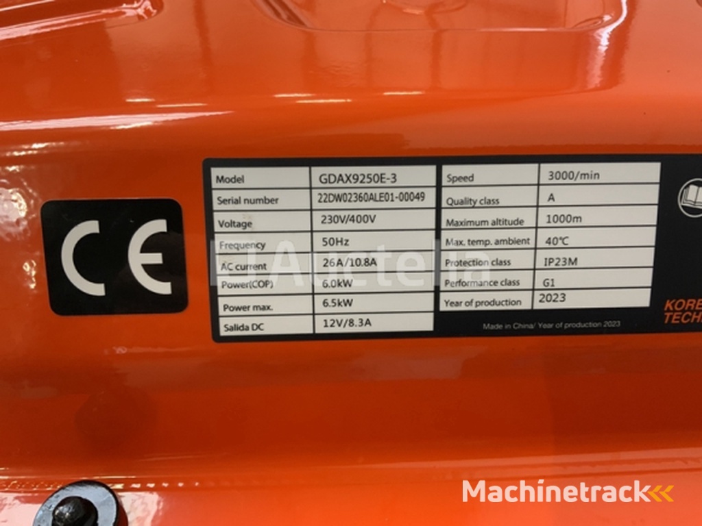 Daewoo GDAX9250E Gasoline Generator