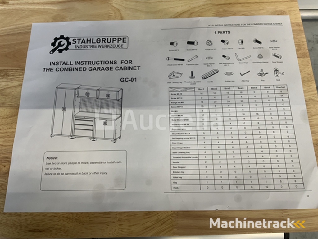 Stahlgruppe GC-01 Workbench with cabinets and storage space