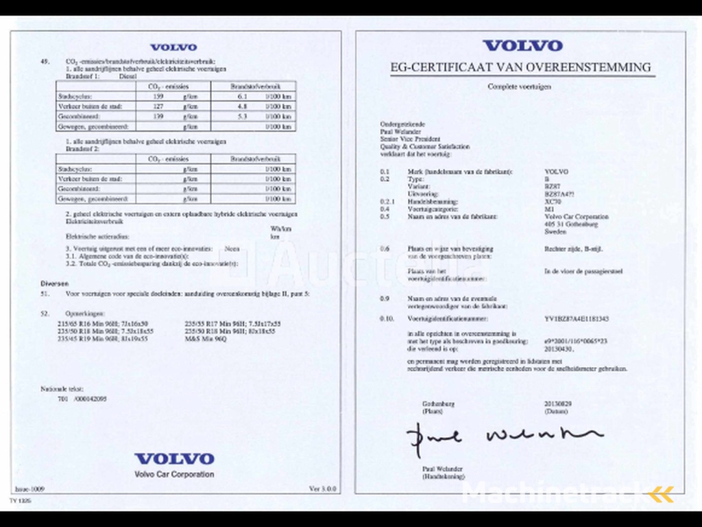 Auto Volvo XC70 (2014-200.385 km-VIN:YV1BZ87A4E1181343)