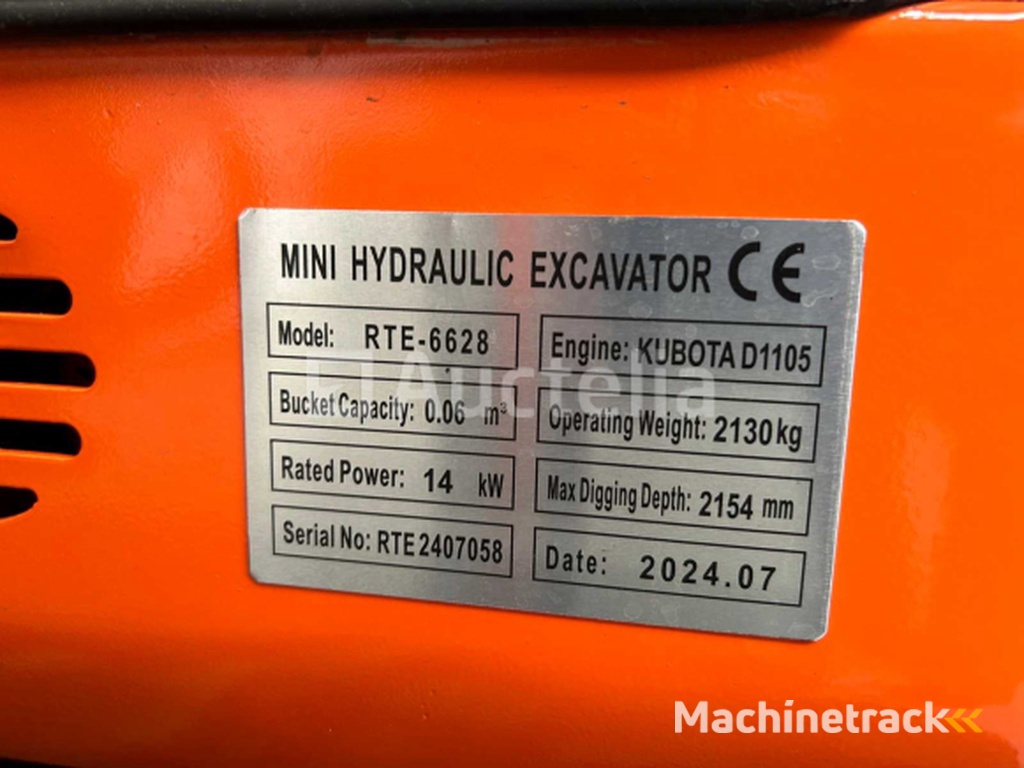 RTE - 2025 - CR213 - Minigraafmachine Kubota Euro 5 met cabine